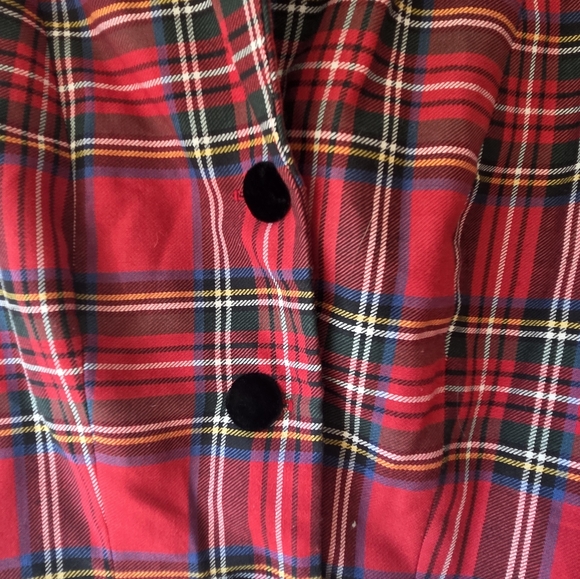 Moda International Red Plaid Jacket 4 - Picture 6 of 7